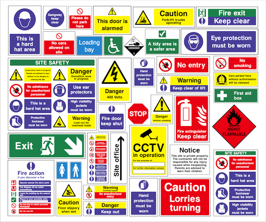 Danger and safety instruction signs